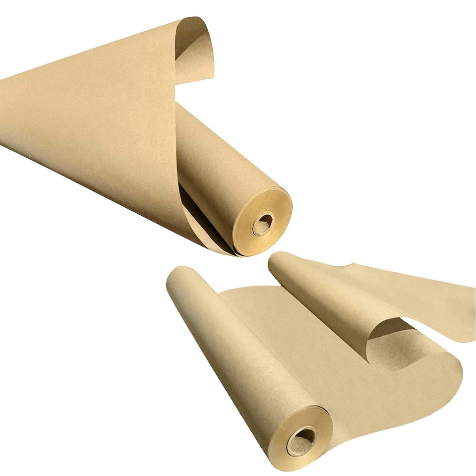 image 1 of Multipurpose Brown Kraft Paper Roll 750x100mm Rolls For Packing Gifts Arts & Crafts