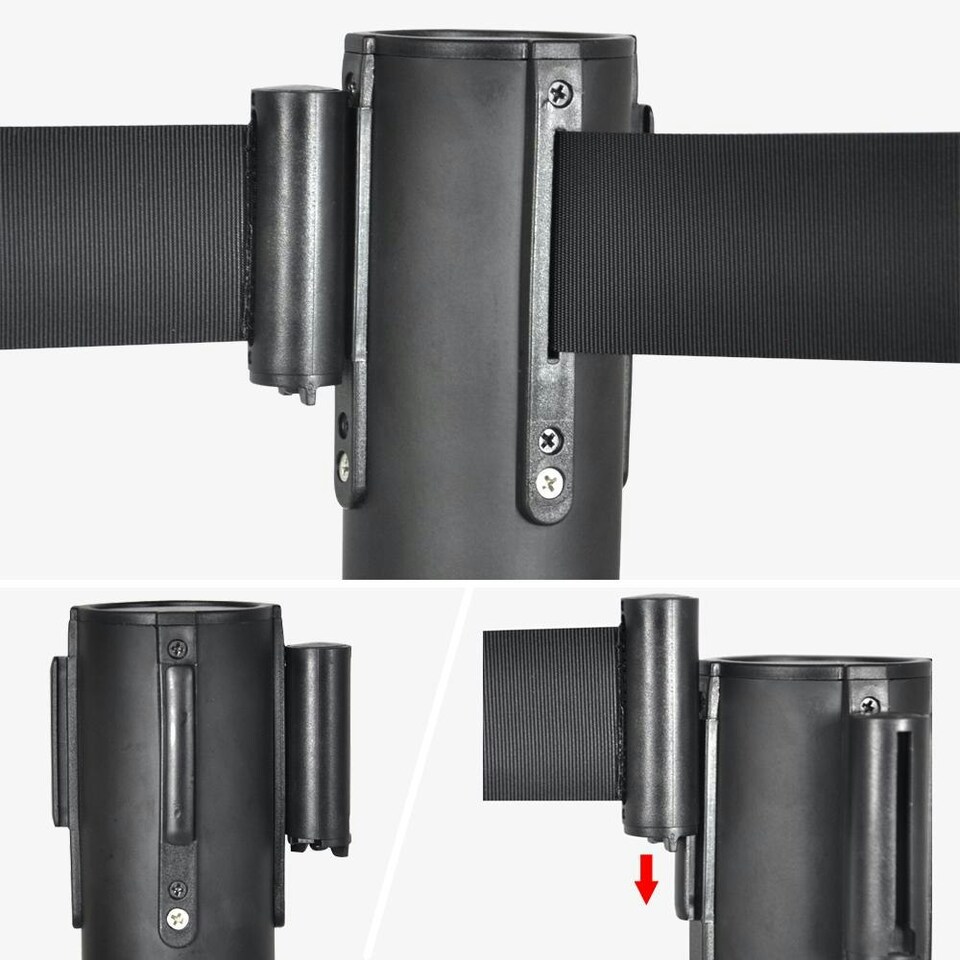image 1 of Yaheetech Retractable Belt Stanchion Set