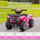 image 3 of HOMCOM 6V Kids Electric Ride on Car Toddlers Quad Bike All Terrain Vehicle Toy With Music for 18-36 months Pink