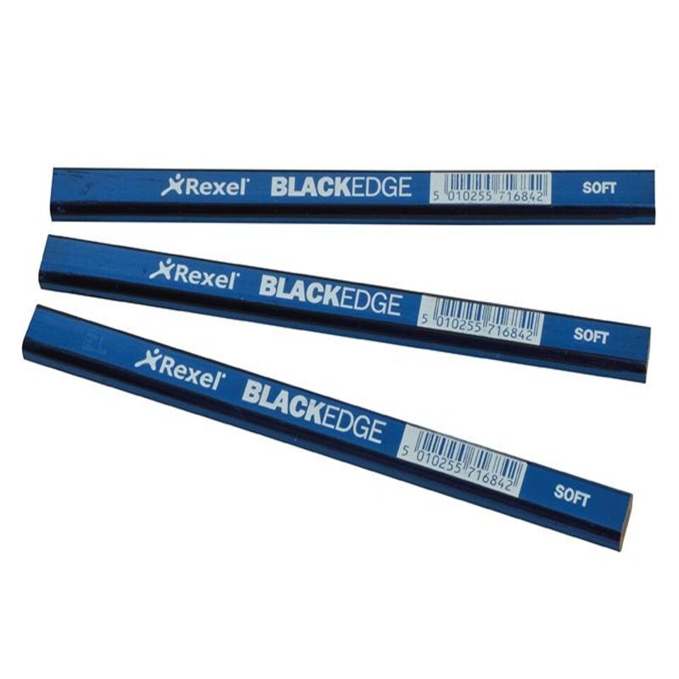 Blackedge Carpenter'S Pencils - Blue / Soft Card Of 12