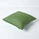 image 3 of Homescapes Cotton Plain Olive Green Cushion Cover - 30 x 30 cm Green
