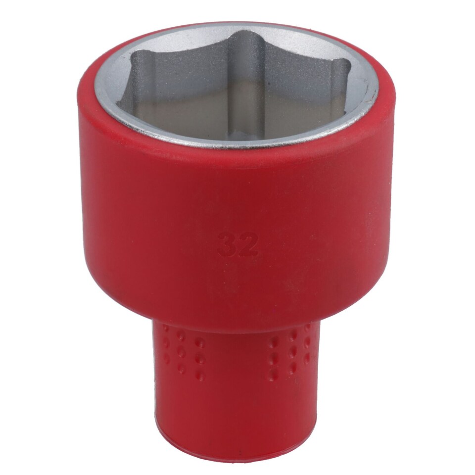 32mm 1/2in drive VDE Insulated Shallow Metric Socket 6 Sided Single Hex ...