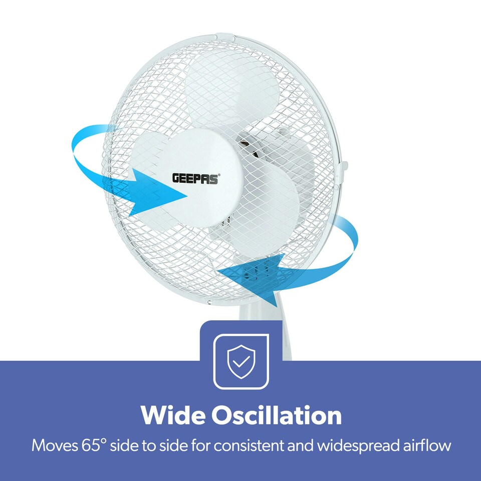 image 1 of GEEPAS 16’’ Pedestal Fan - 40W, Grey Pack of 2