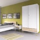 image 10 of Oslo Package - Bedside 1 Drawer + Chest of 5 Drawers (2+3) + Wardrobe 2 Doors 2 Drawers in White and Oak