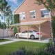image 1 of Polycarbonate Roof Car Port 4 Post - Wood - L250 x W650 cm - Light Green Green