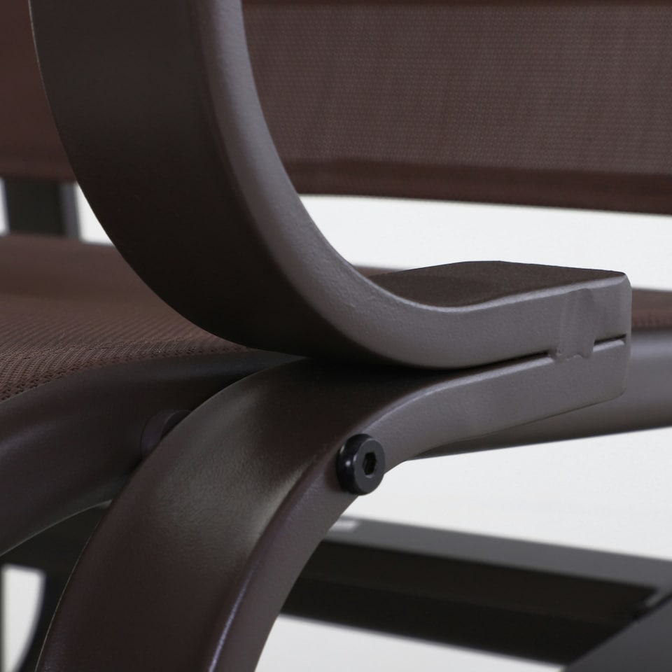 image 1 of Outsunny Outdoor Gliding Rocking Chair w/ Metal Frame for Patio, Garden, Brown