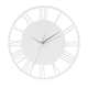image 1 of Living and Home Silent Round Wood Wall Clock Roman Numeral - White