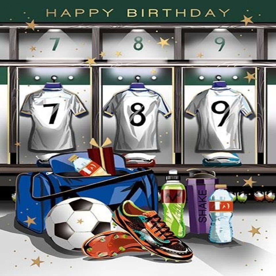 Words 'n' Wishes Male Birthday Card, General Card for Men, Football Locker, Birthday Card for Him