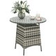 image 9 of Outsunny Patio Furniture Rattan Garden Table with Umbrella Hole 