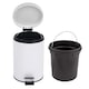 image 1 of Small Stainless Steel 3 Ltr Pedal Bin Kitchen Bathroom Toilet Rubbish, White