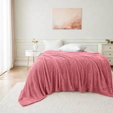 Large Ribbed Fleece Throw Blanket – Supersoft, Cosy & Stylish | 200 x 240cm