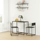 image 2 of HOMCOM 3 Piece Dining Table Set with Metal Frame, Black Black