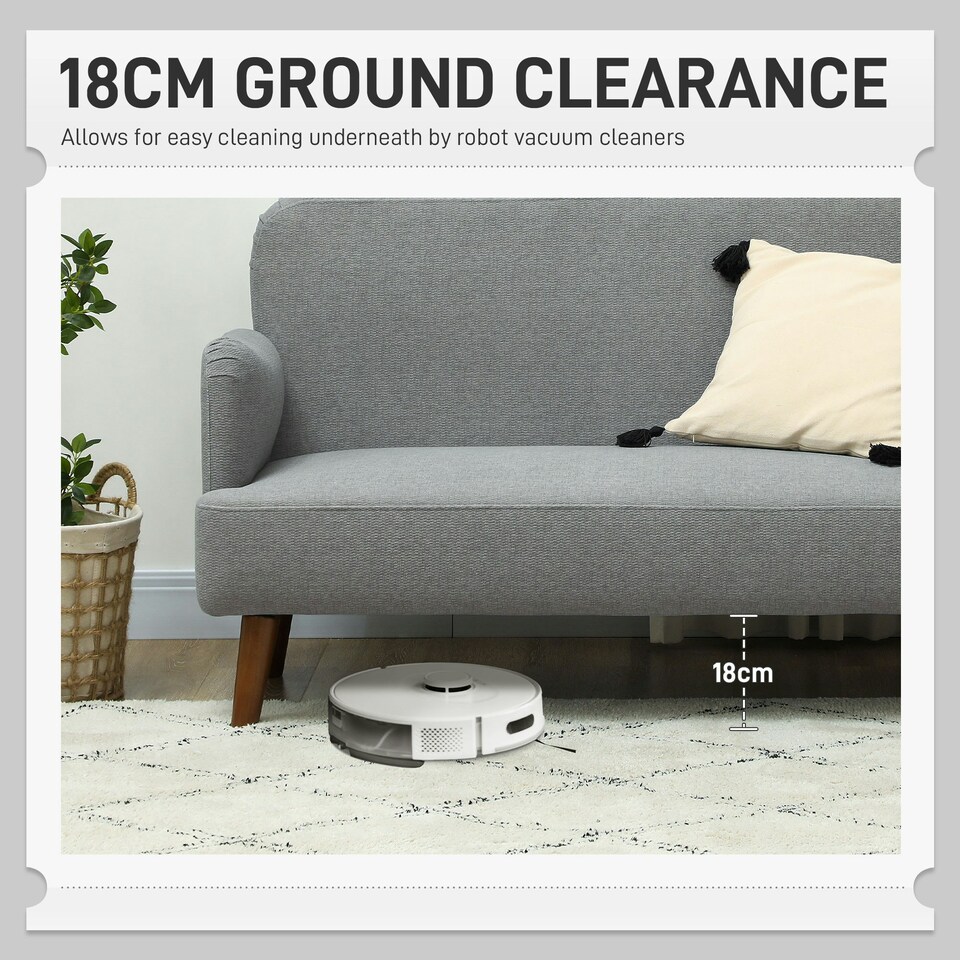 image 1 of HOMCOM 2 Seater Sofa with 21cm Thick Padding and Wood Legs, Grey