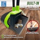 image 4 of Long Handled Dustpan and Brush Set Upright Sweeping Broom with Built-In Bristle Cleaner
