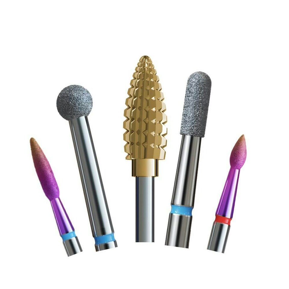 image 1 of IQ Nails Expert II Set Drill Bits For Gel Polish Gel Acrylic Cuticles Removal 5pcs