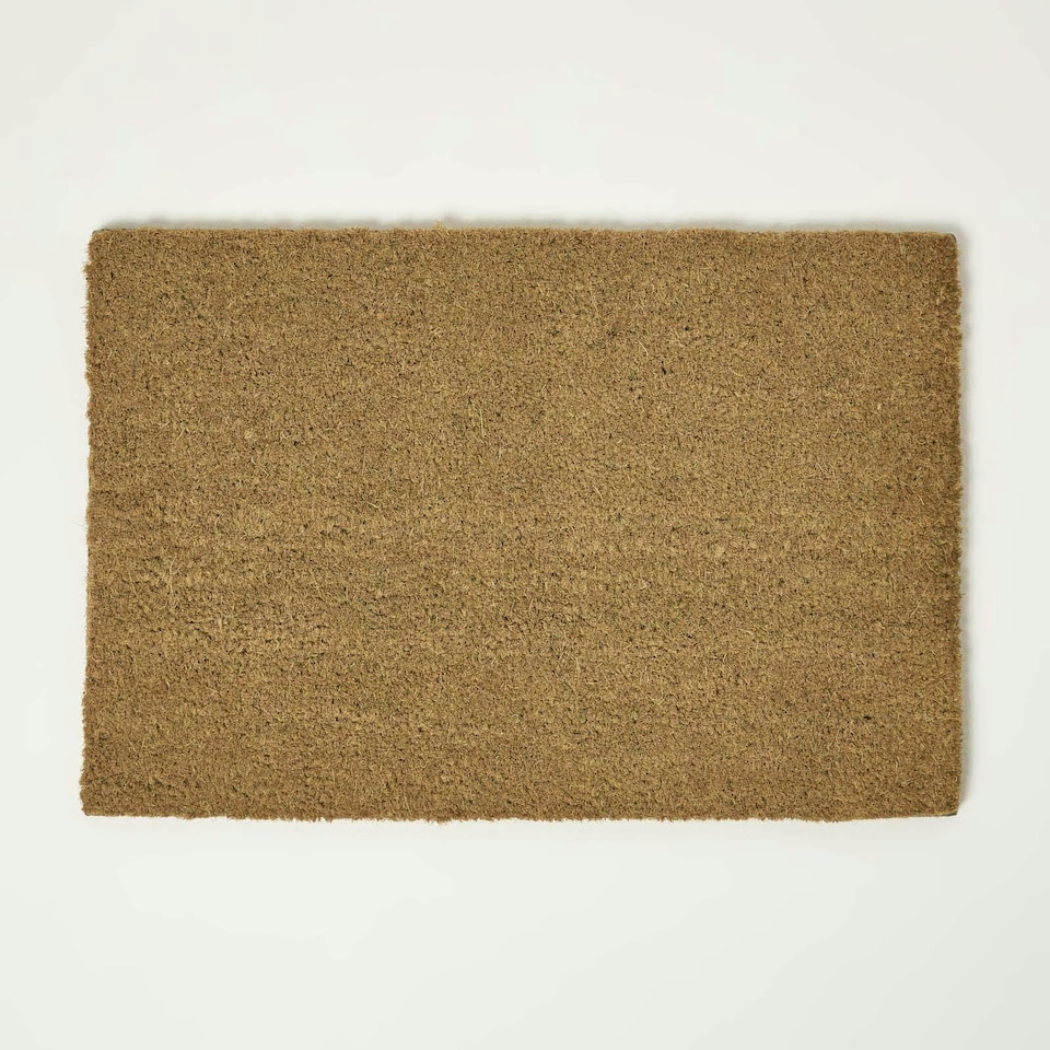 image 1 of Homescapes Set of 2 Plain Coir Doormats - 60 x 40 cm
