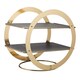 image 1 of Artesà 2-Tier Brass Geometric Serving Stand with Slate Black
