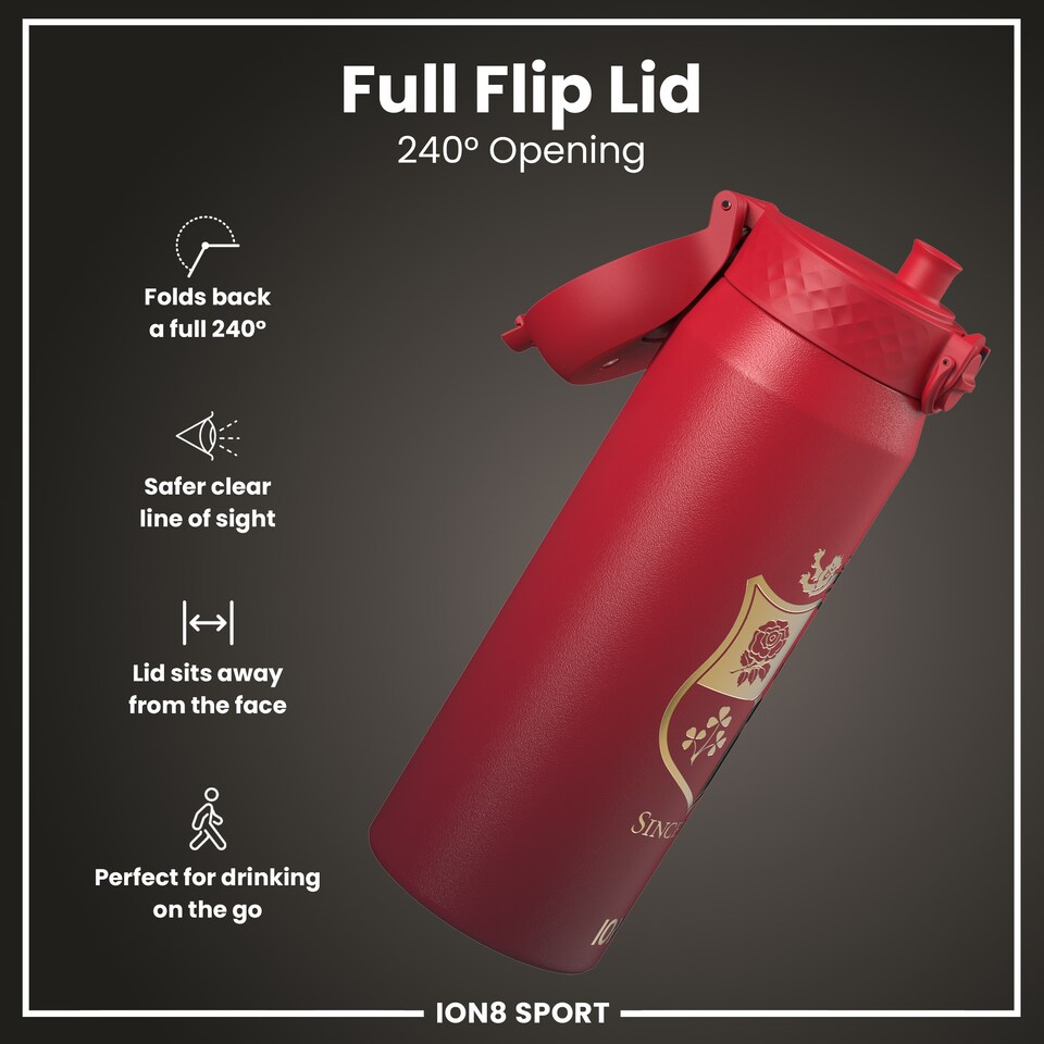 image 1 of BIL Rugby x Sports Leak Proof Water Bottle, Vacuum Insulated, 750ml (24oz) | Red | BIL Sea Of Red | One Size
