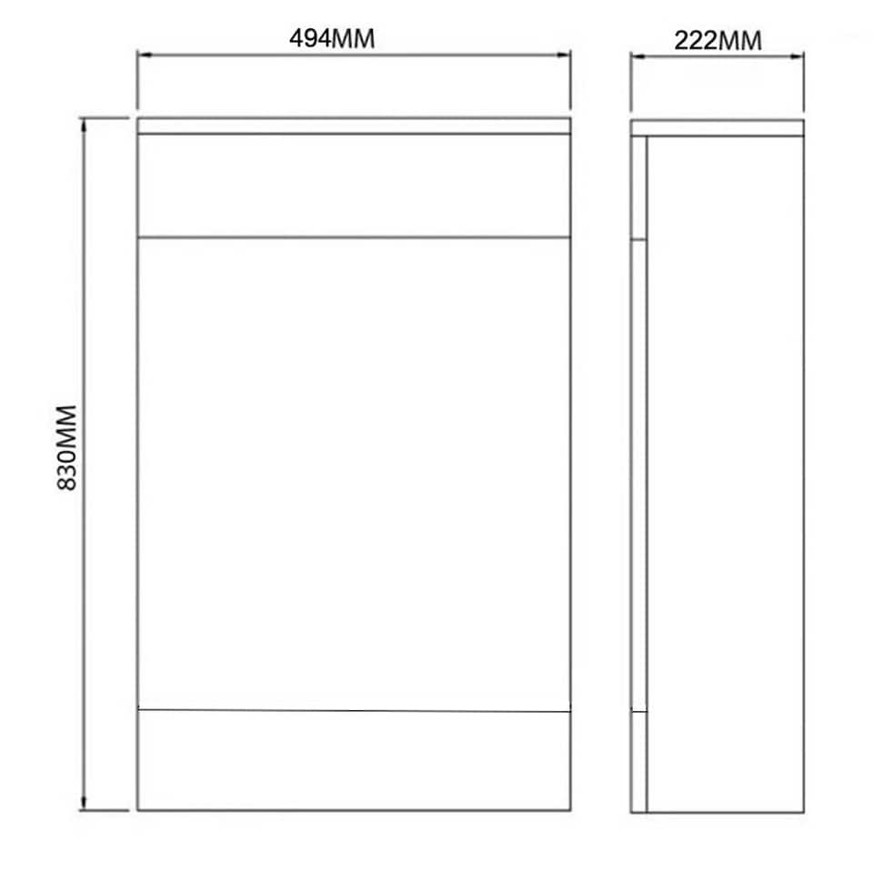 image 1 of Bathroom Back to Wall Toilet WC Unit 494mm Wide - Storm Grey Gloss - (Urban) | Grey | Grey | 1
