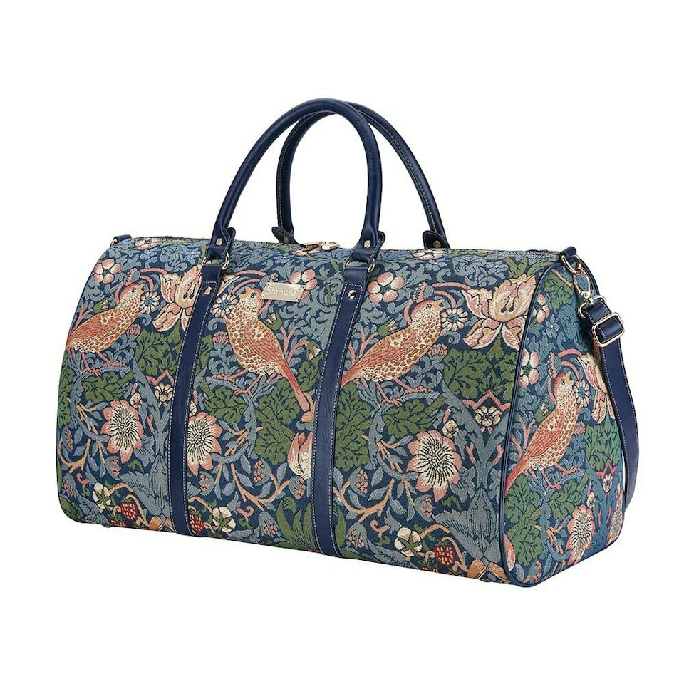 image 1 of Signare Holdall Bag William Morris Strawberry Thief Blue Blue