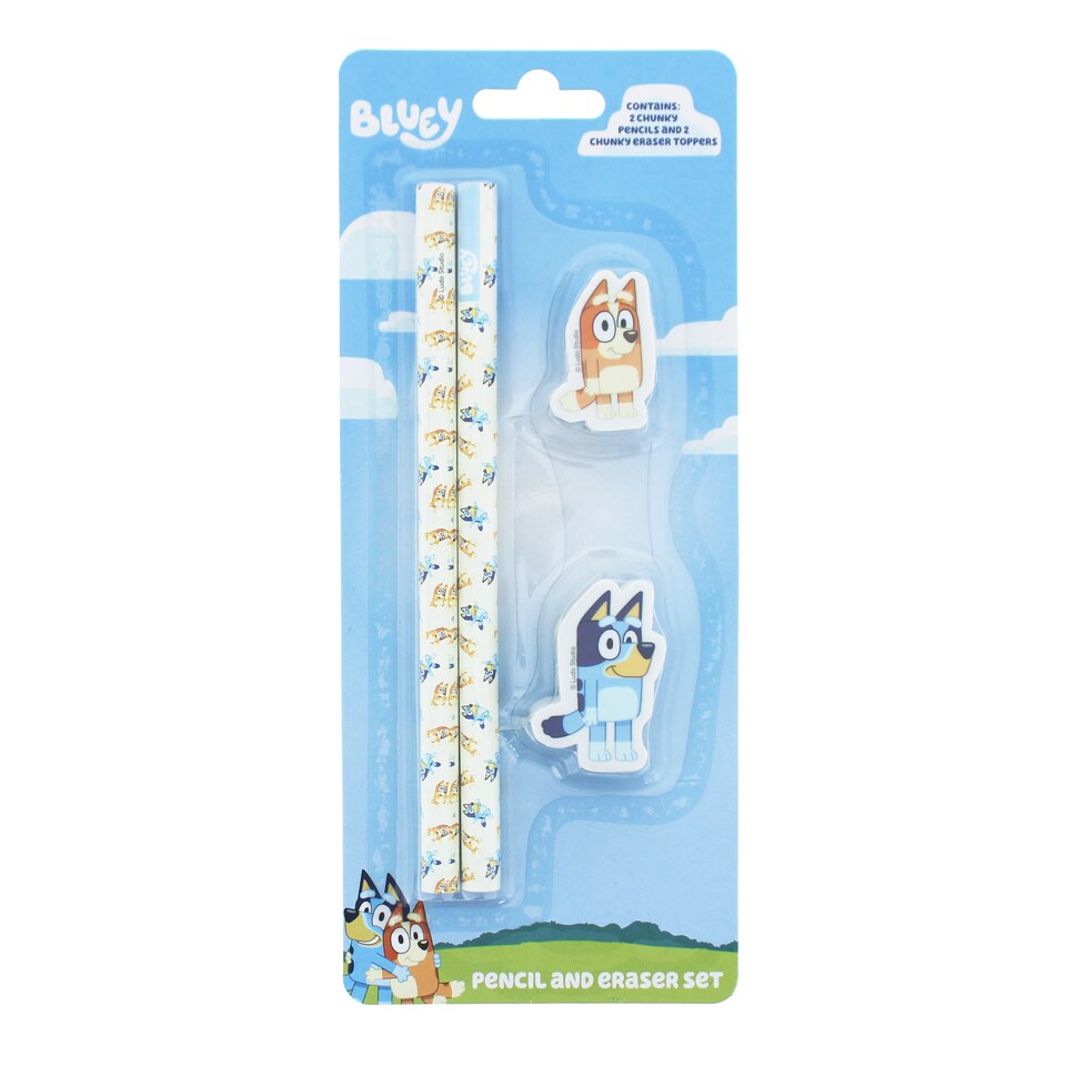 image 1 of Bluey Pencil & Eraser Set