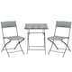 image 1 of Outsunny 3 Pieces Folding Rattan Bistro Set, Garden Furniture Bistro Set with Folding Garden Table and Chairs, Wicker Balcony Furniture for Outdoor, Patio, Porch, Grey