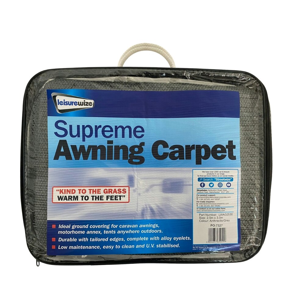 image 1 of Leisurewize LWAG2530 Awning Carpet - Anthracite/Grey 2.5m x 3m