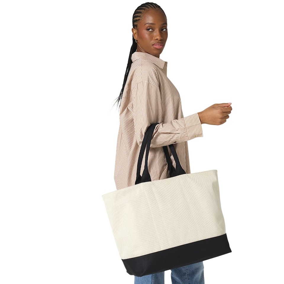 image 1 of Quadra Puerto Weekender Tote Bag | Multi | Natural/Black | 1