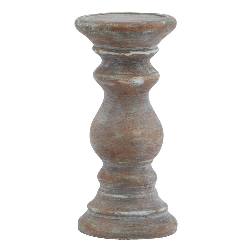 image 1 of Hill Interiors Siena Column Candle Holder - Brown - 30cm x 11cm x 11cm