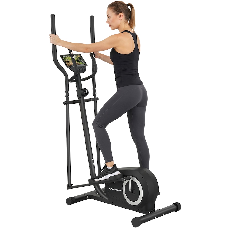 image 1 of SPORTNOW Quiet Magnetic Elliptical Cross Trainer with Bluetooth