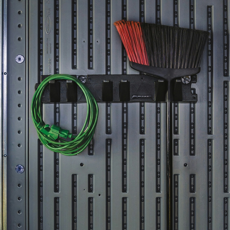 image 1 of Suncast Triple Hook Long Handle Tool Hanger Set - Pack of 2 | Black