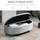 image 3 of HOMCOM Semi-Circle Storage Ottoman Bench Tufted Upholstered Accent Footrest