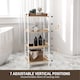 image 4 of HOMCOM 4-Tier Bamboo Bathroom Storage Shelf, Freestanding Shelving Unit with Adjustable Rack for Kitchen Bathroom Living Room, Natural and White