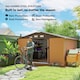 image 3 of Outsunny 13 x 11ft Metal Garden Shed, Outdoor Storage Tool House with Ventilation Slots, Foundation Kit and Lockable Double Doors, Light Brown