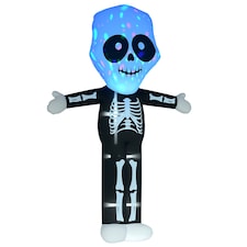 HOMCOM 3m Halloween Inflatable Skeleton Ghost Decoration, LED Lighted for Home Indoor Outdoor Garden Lawn Decoration Party Prop