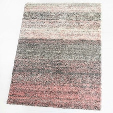 KUKOON Pink Stripe Distressed Shaggy Living Room Area Rug 200cm x 290cm Pink