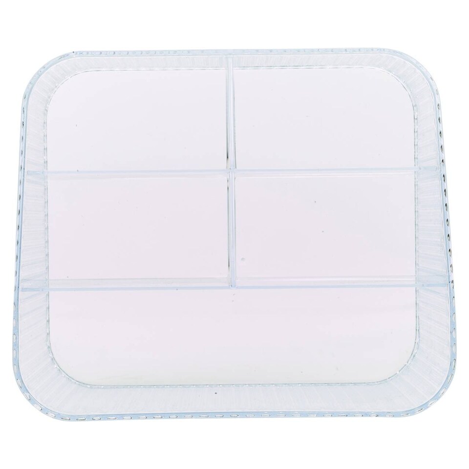 image 1 of Clear Plastic Makeup Organiser 6 Compartment Cosmetic Storage Holder | Clear | Clear | 1