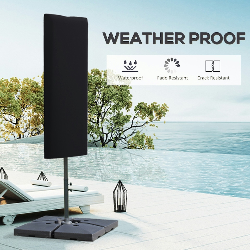 image 1 of Outsunny Garden Parasol Cover for 2-4m Outdoor Umbrella Protector w/ Rod, Zipper
