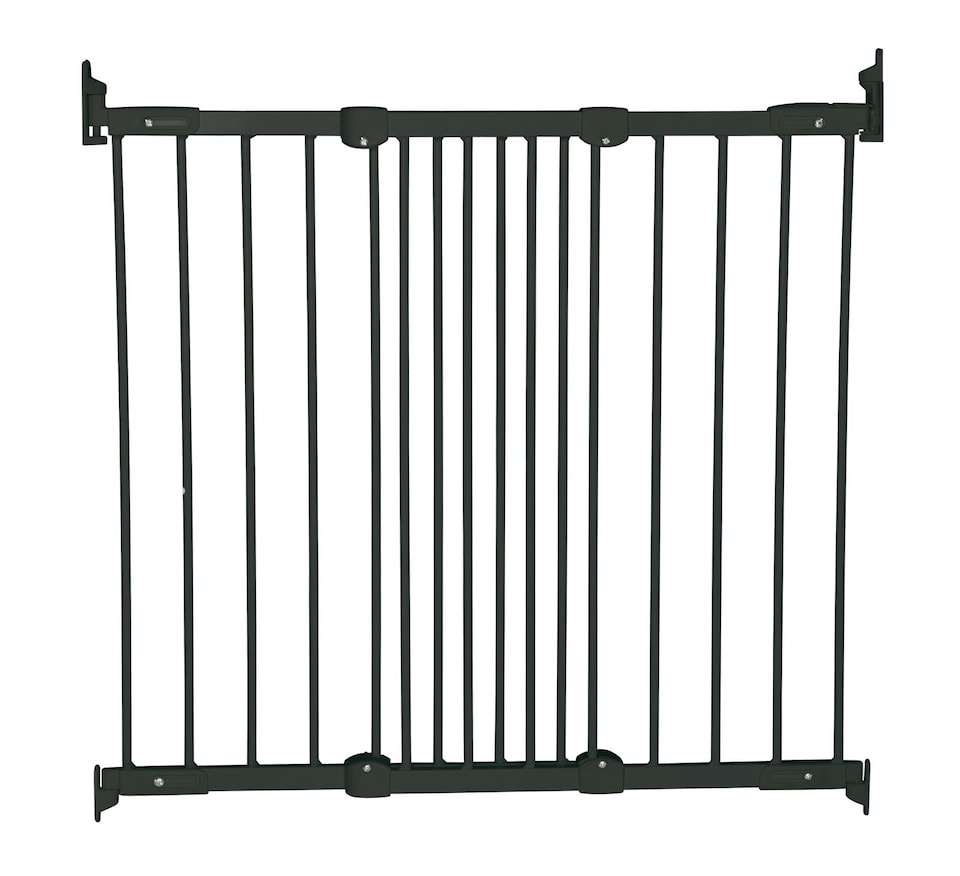image 1 of Safetots Diagonal Fit Baby Gate, 67cm - 105.5cm, Black Metal, Multi Fit Stair Gate, Diagonal Fit Safety Gate