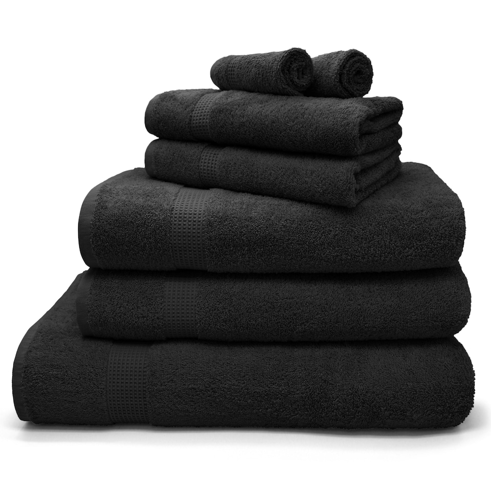 Luxury 100% Egyptian Cotton Towels 550gsm Royal Black Black | Black | Face cloth