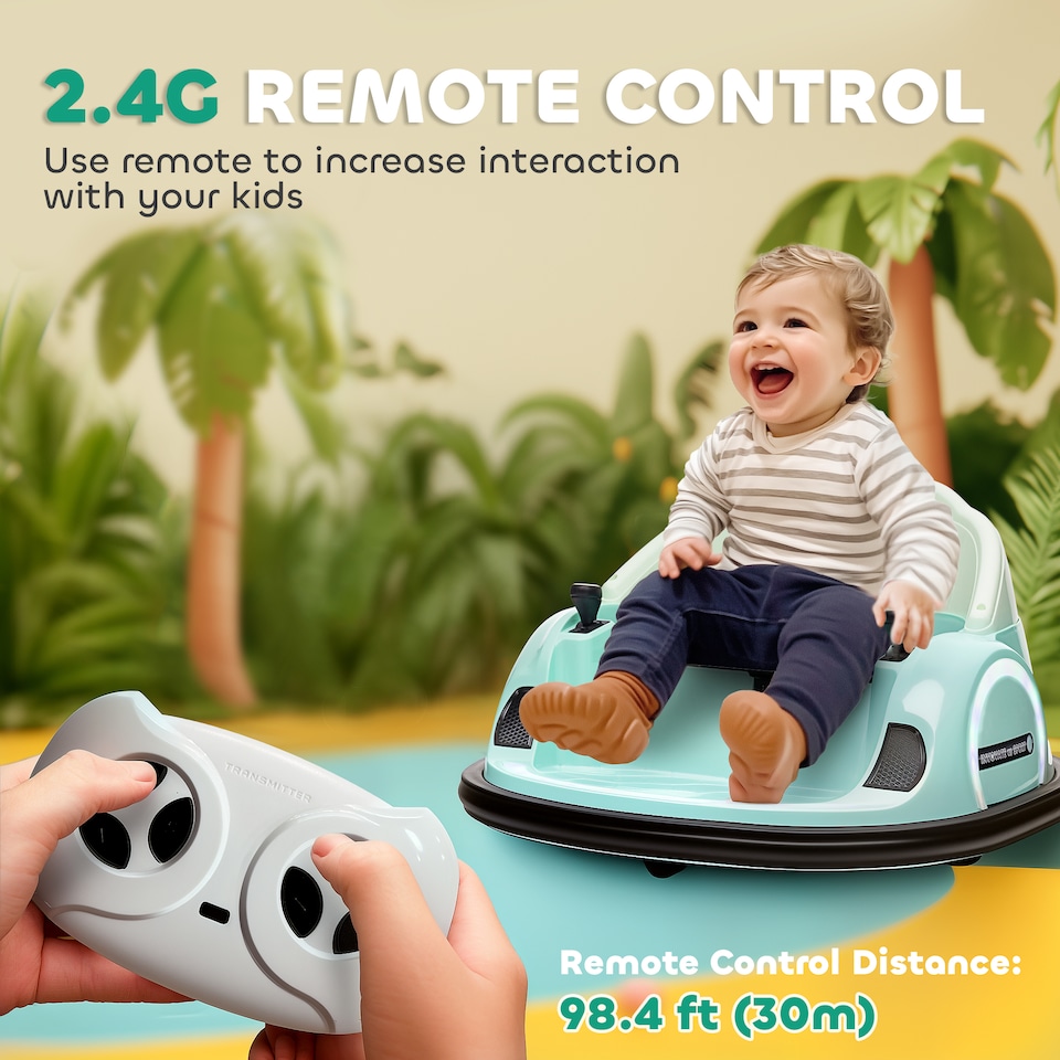 image 1 of AIYAPLAY 360 Rotation 12V Kids Bumper Car w Remote Control