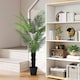 image 2 of HOMCOM 175cm Artificial Areca Palm Tree with PE Leaves and Flocked Soil Green | One Size