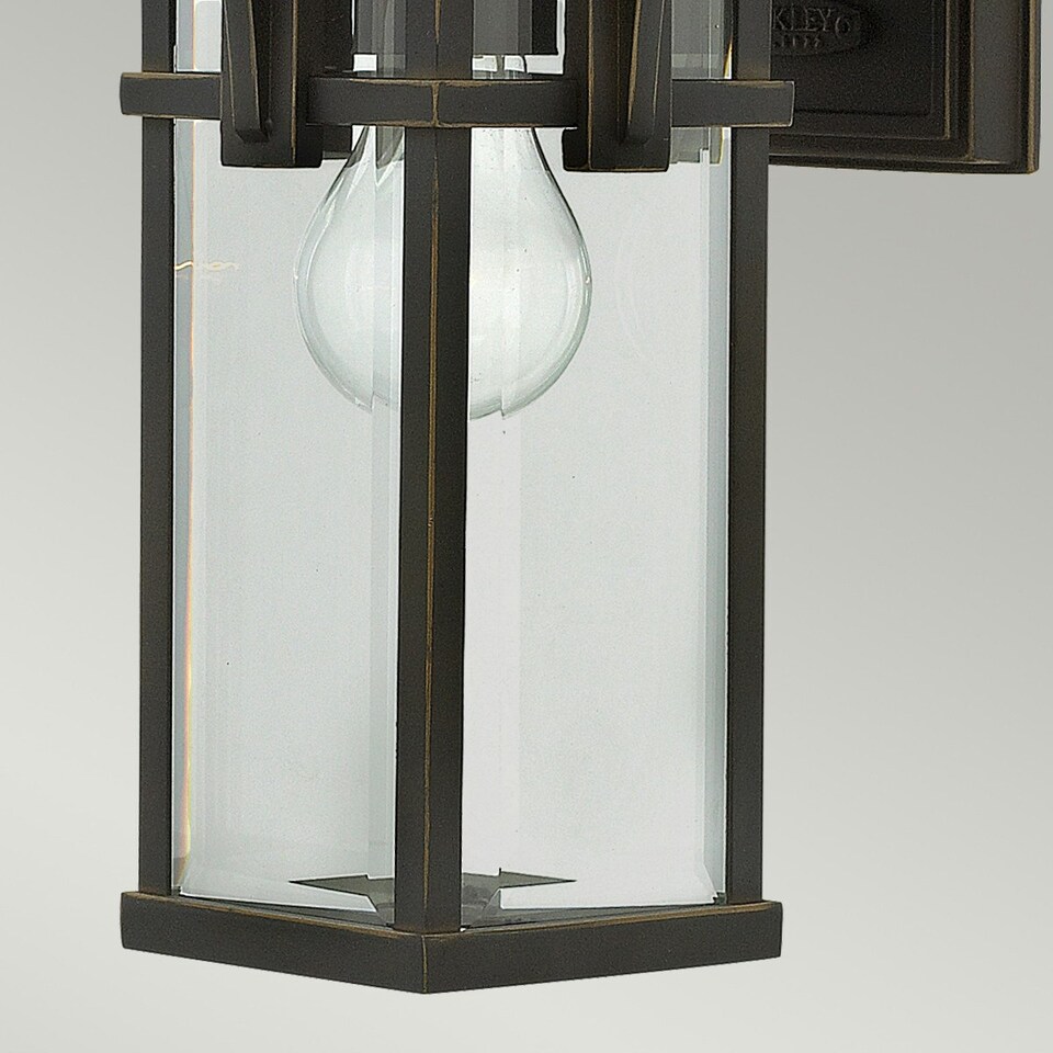 image 1 of Manhattan 1 Light Outdoor Small Wall Lantern Light Oil Rubbed Bronze IP44, E27