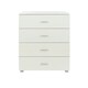 image 3 of Lido 4 Drawer White Gloss Chest of Drawers - White High Gloss Bedroom Storage with Matte Silver Handles | White | White | 1