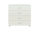 image 3 of Lido 4 Drawer White Gloss Chest of Drawers - White High Gloss Bedroom Storage with Matte Silver Handles | White | White | 1