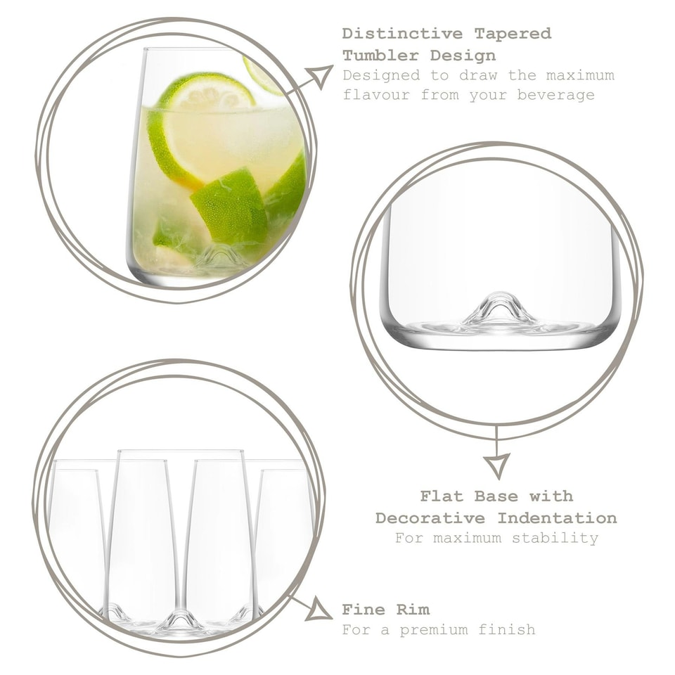 image 1 of LAV Terra Highball Glasses - 590ml - Clear - Pack of 6 Clear