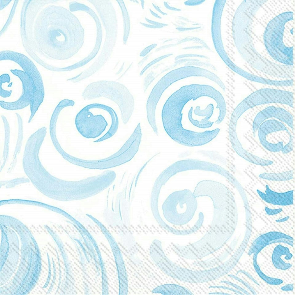 image 1 of IHR Happy Circles Light Blue Cocktail Napkins 25cm 3ply 20 Pack