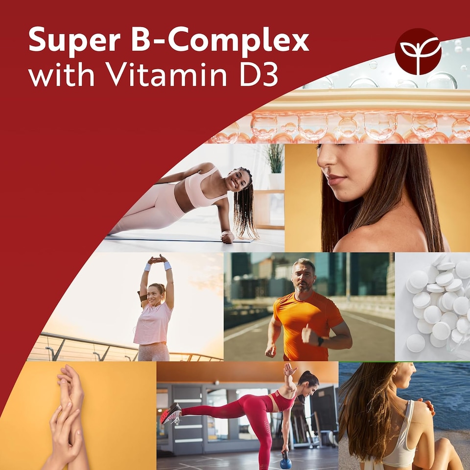 image 1 of Nutravita Vitamin B Complex High Potency - 8 Vitamins B1-B2-B3-B5-B6-B12, Biotin, Folic Acid & VIT D3 - 365 Micro Tablets - 1 Full Year Supply