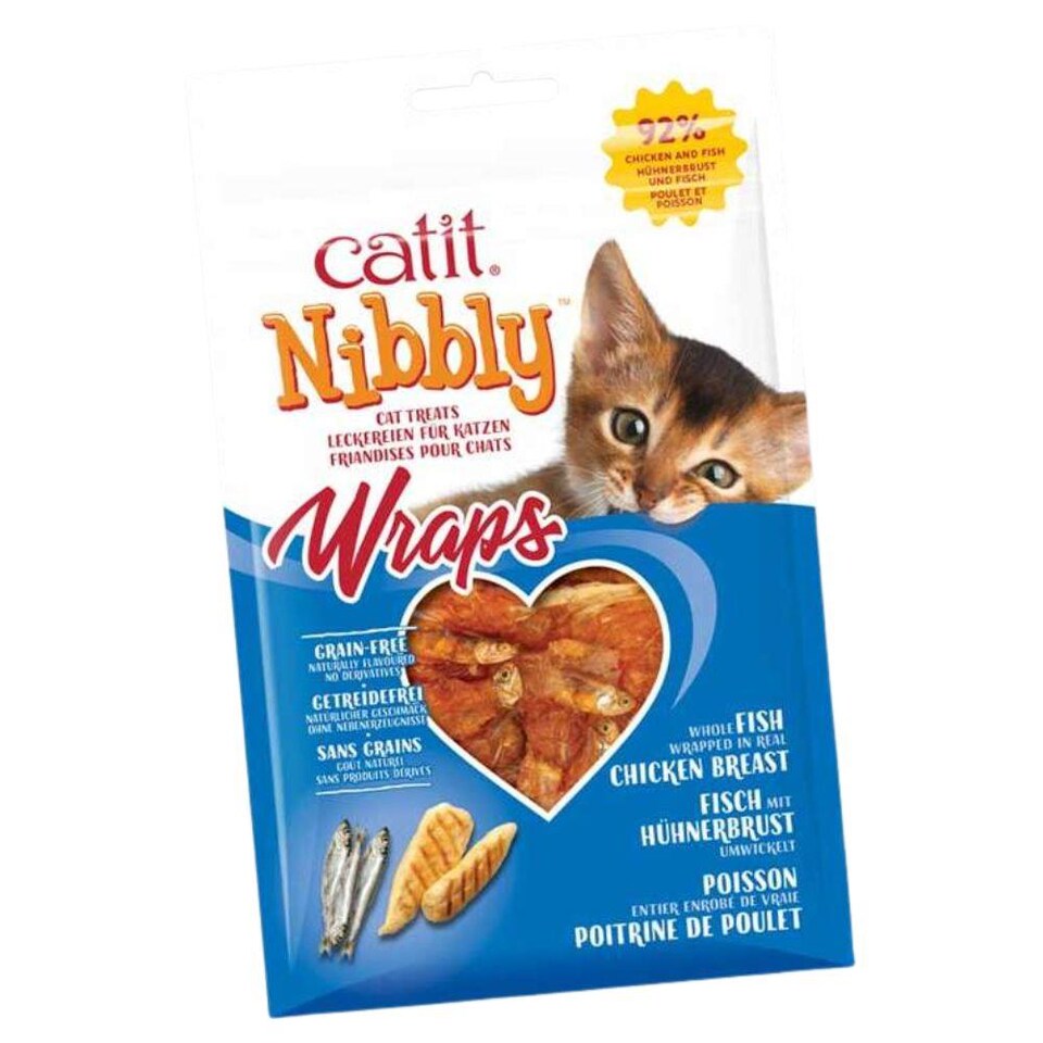 image 1 of Catit Nibbly Wraps Chicken & Fish Cat Treat (Pack of 6)