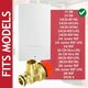 image 2 of SPARES2GO Pressure Relief Safety Valve for Worcester Bosch Boiler 3 Bar 1/2" BSP Male x Push Fit Brass PRV